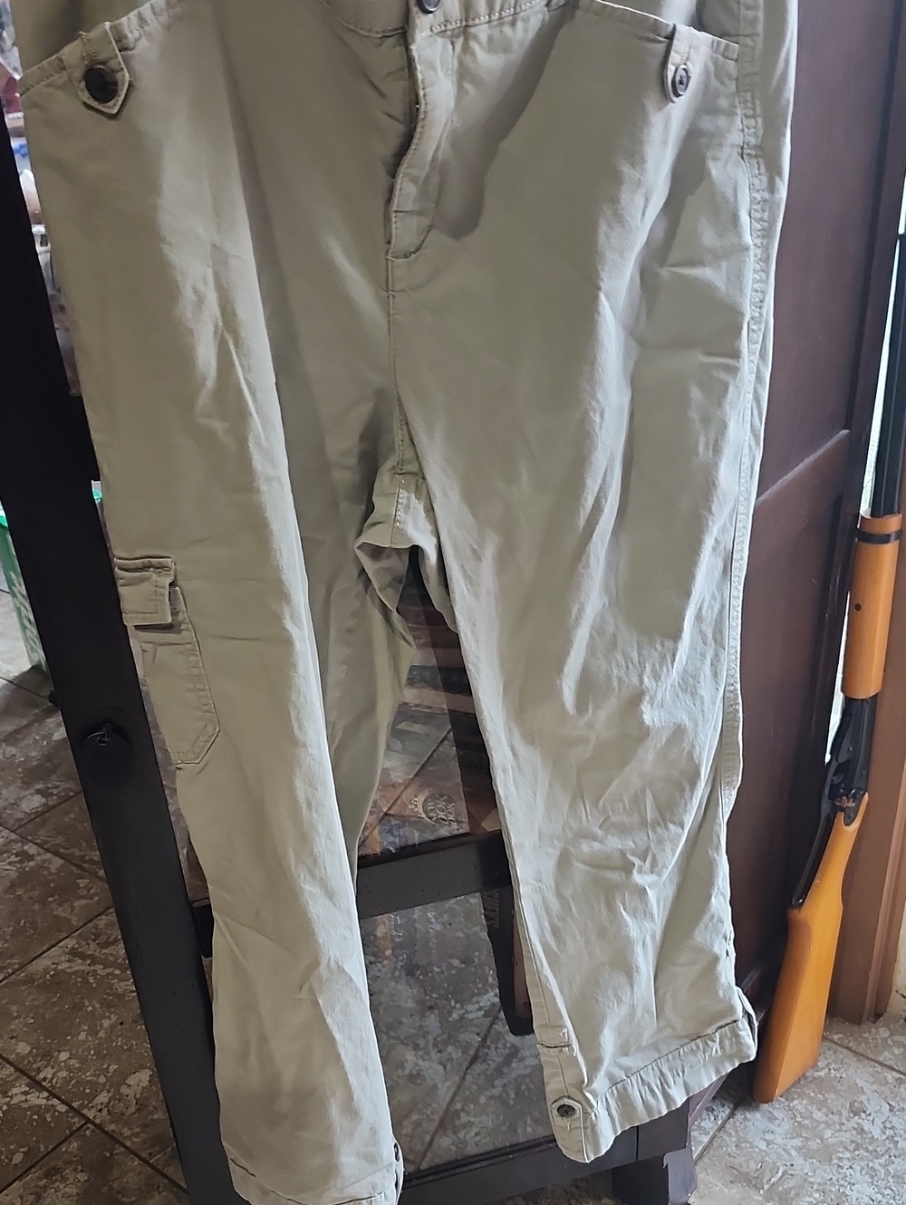 croft & barrow Khaki Cropped Cargo Ankle Pants